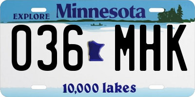 MN license plate 036MHK