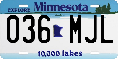 MN license plate 036MJL