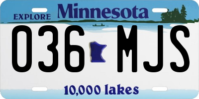 MN license plate 036MJS