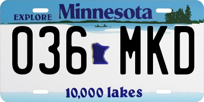 MN license plate 036MKD