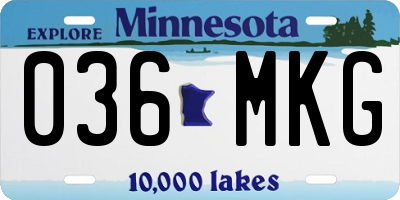 MN license plate 036MKG