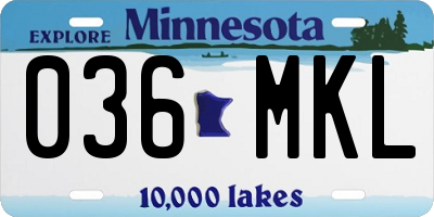 MN license plate 036MKL