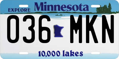 MN license plate 036MKN