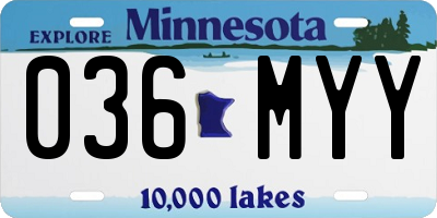 MN license plate 036MYY