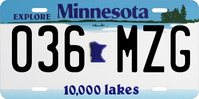 MN license plate 036MZG