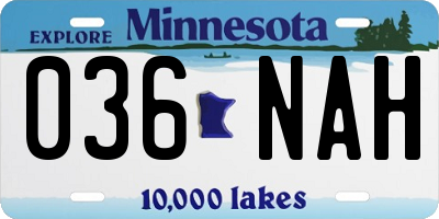MN license plate 036NAH