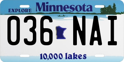MN license plate 036NAI