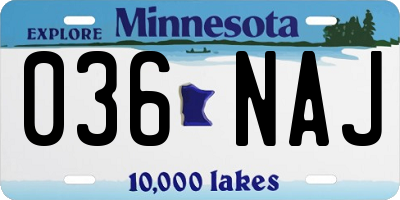 MN license plate 036NAJ