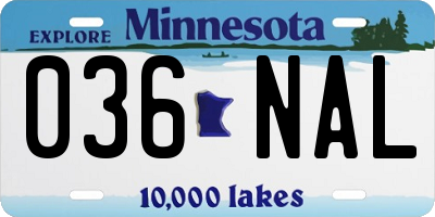 MN license plate 036NAL