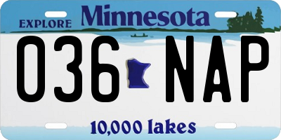 MN license plate 036NAP