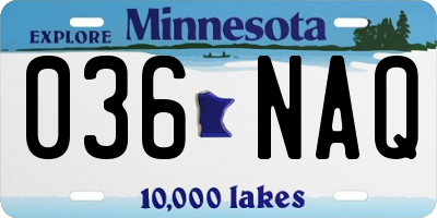 MN license plate 036NAQ