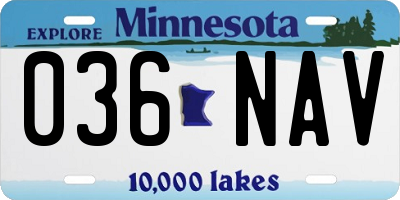 MN license plate 036NAV