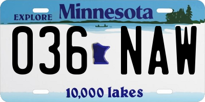 MN license plate 036NAW
