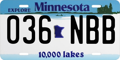 MN license plate 036NBB
