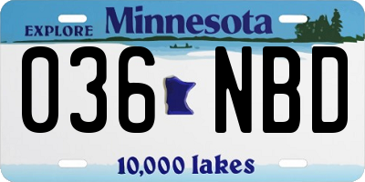 MN license plate 036NBD