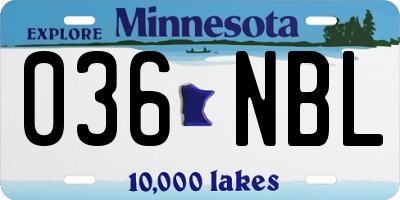 MN license plate 036NBL