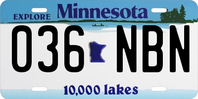 MN license plate 036NBN