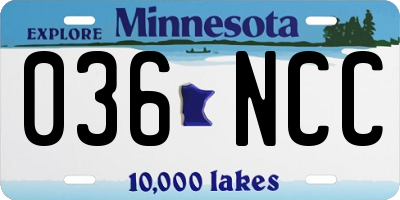 MN license plate 036NCC