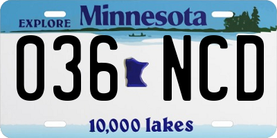 MN license plate 036NCD
