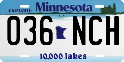 MN license plate 036NCH