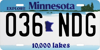 MN license plate 036NDG