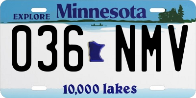 MN license plate 036NMV