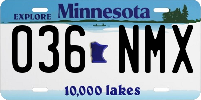 MN license plate 036NMX