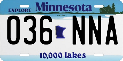 MN license plate 036NNA