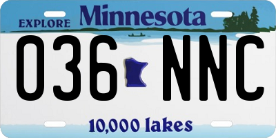 MN license plate 036NNC