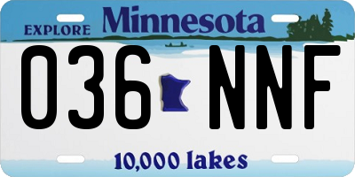 MN license plate 036NNF
