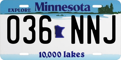 MN license plate 036NNJ