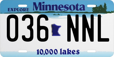 MN license plate 036NNL