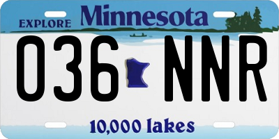 MN license plate 036NNR