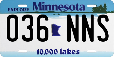 MN license plate 036NNS