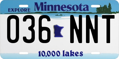 MN license plate 036NNT