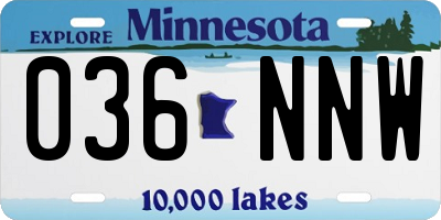 MN license plate 036NNW