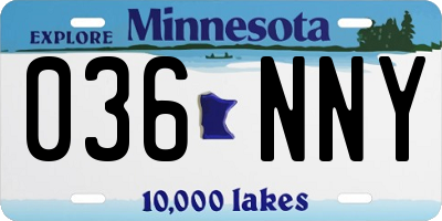 MN license plate 036NNY
