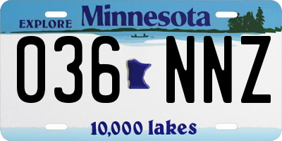 MN license plate 036NNZ