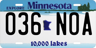 MN license plate 036NOA