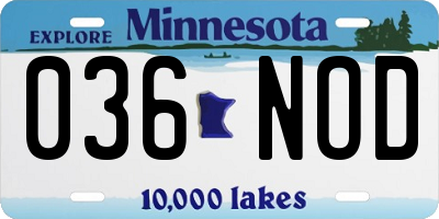 MN license plate 036NOD
