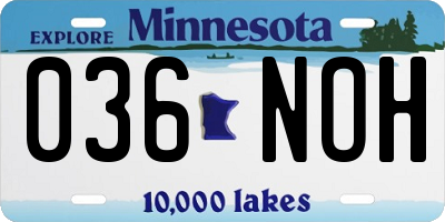 MN license plate 036NOH
