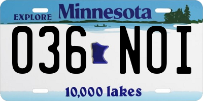 MN license plate 036NOI