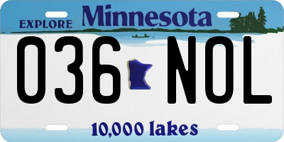 MN license plate 036NOL