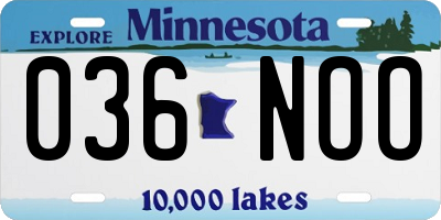MN license plate 036NOO