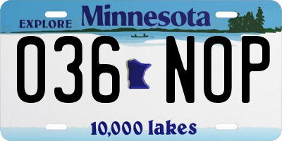 MN license plate 036NOP