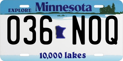 MN license plate 036NOQ