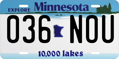 MN license plate 036NOU