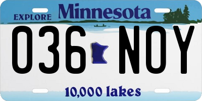 MN license plate 036NOY