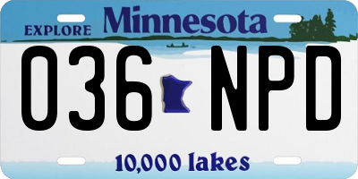 MN license plate 036NPD