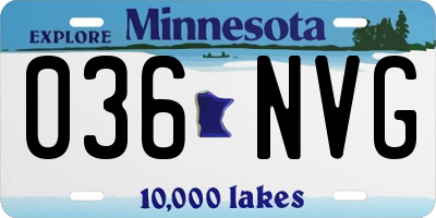 MN license plate 036NVG
